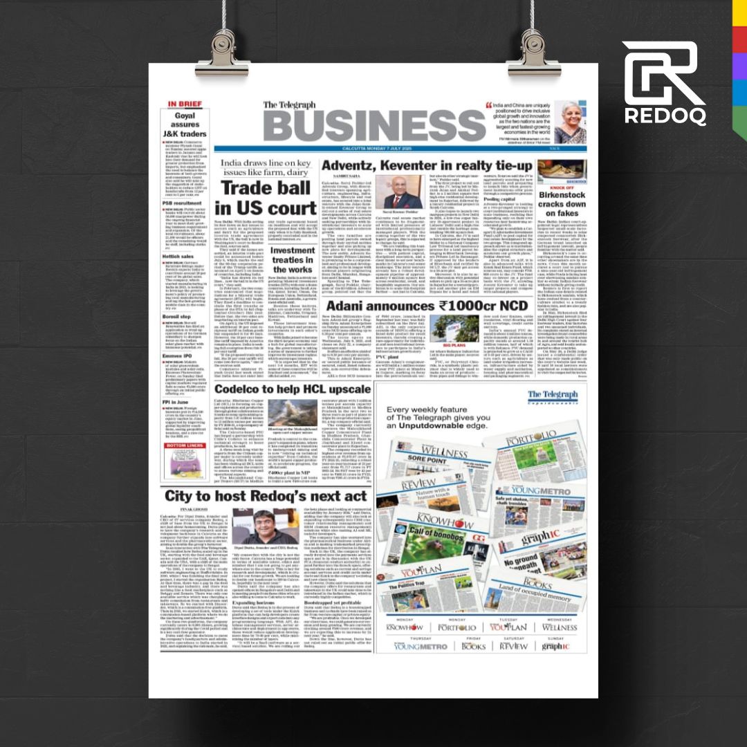 redoqofficial's tweet image. Excited to share that #RedoQ, led by our CEO Dipal Dutta, has been featured in The Telegraph!
A proud moment as we bring our global vision home to #Kolkata.
📰 Read more: tinyurl.com/ypammnu5
#DipalDutta #MediaFeature #StartupNews #TechNews #LetsRedoQ