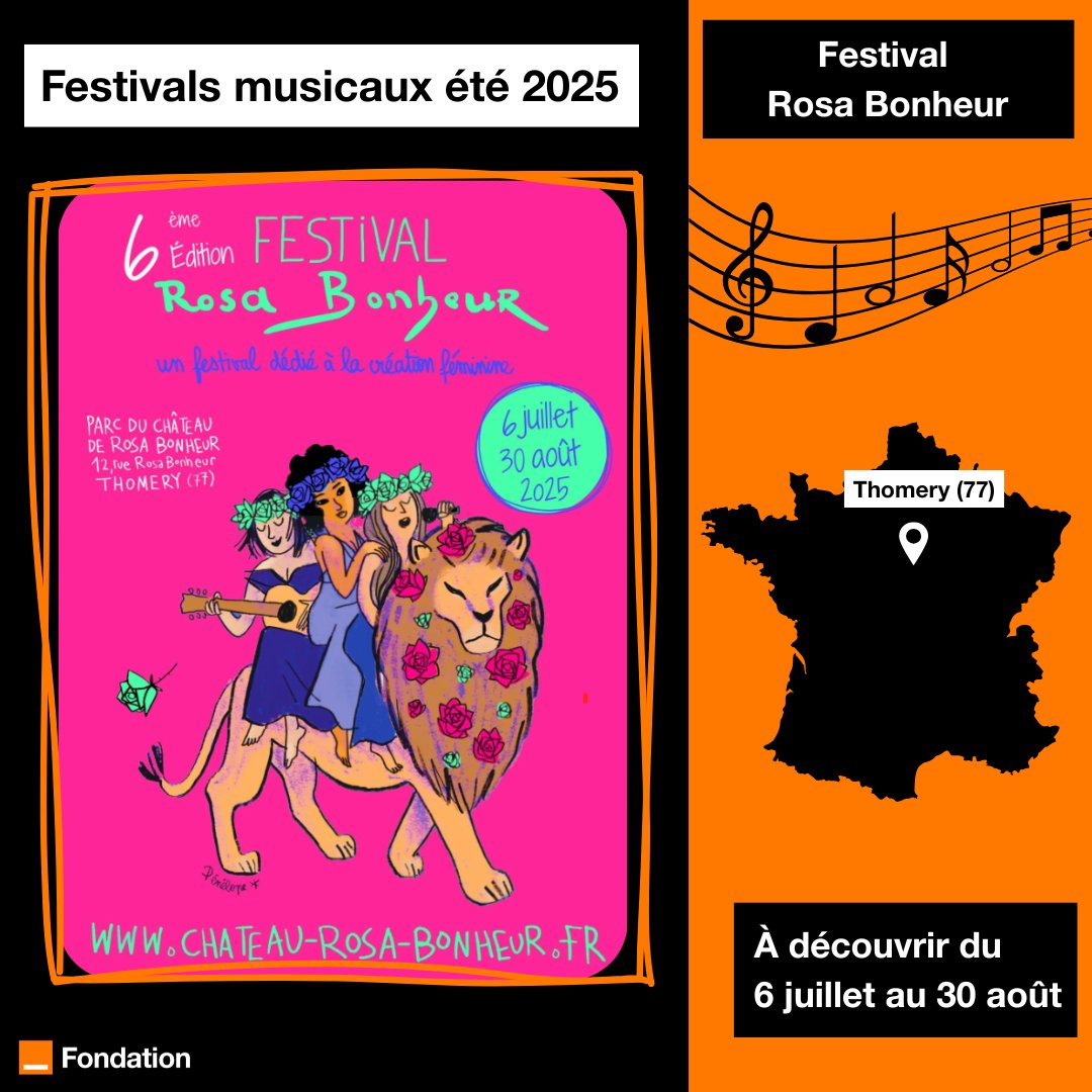 🎶 Baroque, électro, concert olfactif… Le Festival Rosa Bonheur vous attend à Thomery pour célébrer la création musicale au féminin 🌸

Nous sommes honorés d'accompagner ce festival mettant en avant les créations féminines.
🎧 Découvrez le programme 👉chateau-rosa-bonheur.fr/festival-rosa-…