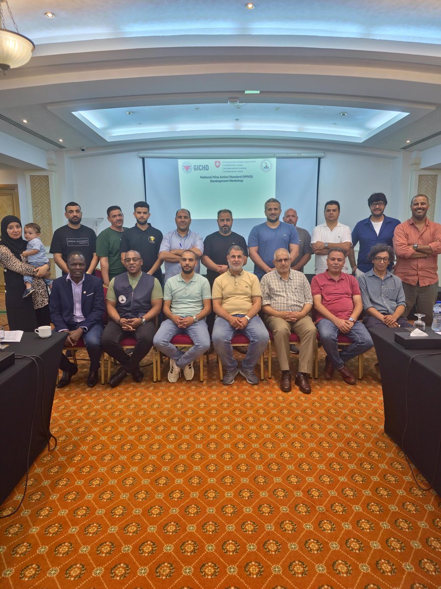 theGICHD's tweet image. In Tunis, #Libya&apos;s key mine action actors joined a workshop to align National Mine Action Standards w/ #IMAS, clarify national standards &amp;amp; boost #LibMACs capacity. Land Release practices were reviewed to enhance safety &amp;amp; efficiency. Thanks for the support @SwissMFA 🇨🇭