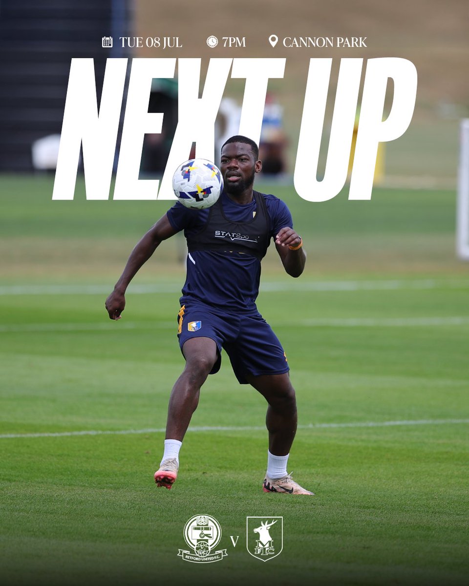 Mansfield Town FC (@mansfieldtownfc) on Twitter photo ๐ช We begin our 25/26 pre-season schedule tomorrow night as we take on Retford United at Cannon Park (7pm kick-off).
๐๏ธ Get your tickets now at: tinyurl.com/56d5jpa6
#Stags ๐ก๐ต ๐ช We begin our 25/26 pre-season schedule tomorrow night as we take on Retford United at Cannon Park (7pm kick-off).
๐๏ธ Get your tickets now at: tinyurl.com/56d5jpa6
#Stags ๐ก๐ต
