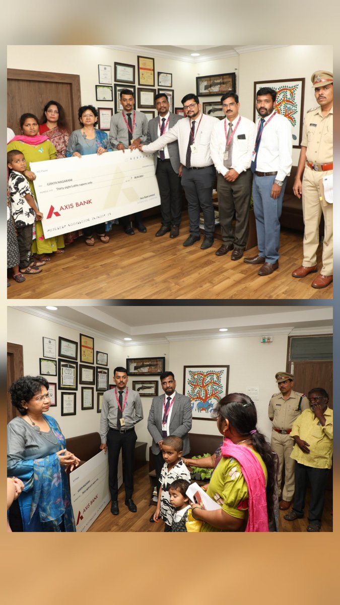 SwatiLakra_IPS's tweet image. Accidental death cover of 38 lakhs paid to the family of the deceased Home Guard by the Axis bank officials.
@AxisBank