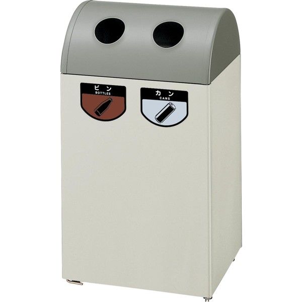 This is a trash cans.

What can we throw? Do not see the English, see just katakana, you can!