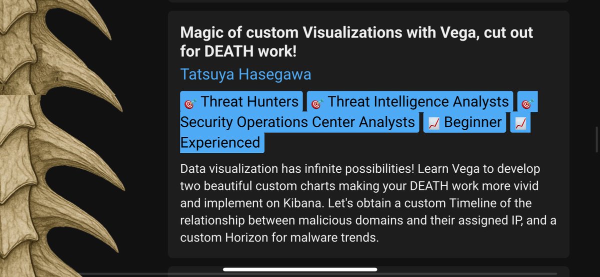 My Vega visualization workshop is now listed on DEATHCon2025.
deathcon.io/workshops.html

I'll join in KL. I can't wait to meet all the people there.
Tickets are now on sale from today!
#DEATHCon