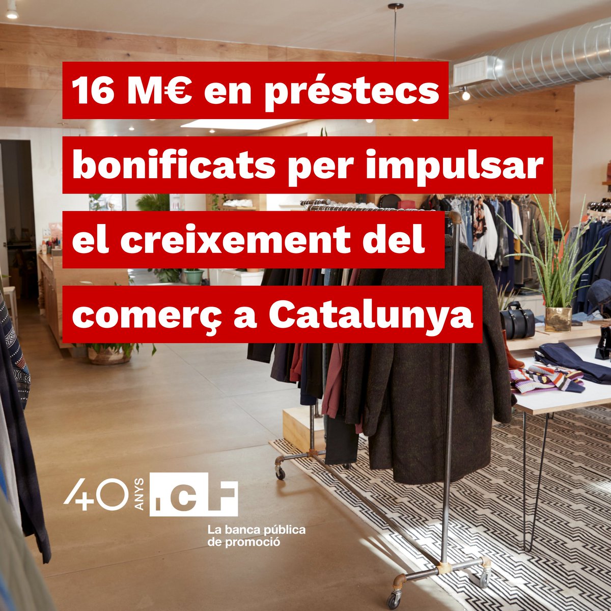 icfcat's tweet photo. ✅ 𝗡𝗼𝘂𝘀 𝗽𝗿𝗲́𝘀𝘁𝗲𝗰𝘀 𝗯𝗼𝗻𝗶𝗳𝗶𝗰𝗮𝘁𝘀 𝗽𝗲𝗿 𝗶𝗺𝗽𝘂𝗹𝘀𝗮𝗿 𝗲𝗹 𝗰𝗼𝗺𝗲𝗿𝗰̧ 𝗰𝗮𝘁𝗮𝗹𝗮̀!

Amb @empresacat i @treballcat, hem activat 16 M€ en préstecs amb un tipus d'interès fix del 0,95% per fomentar el creixement del comerç, la restauració i els serveis. https://t.co/09f5tinUNb