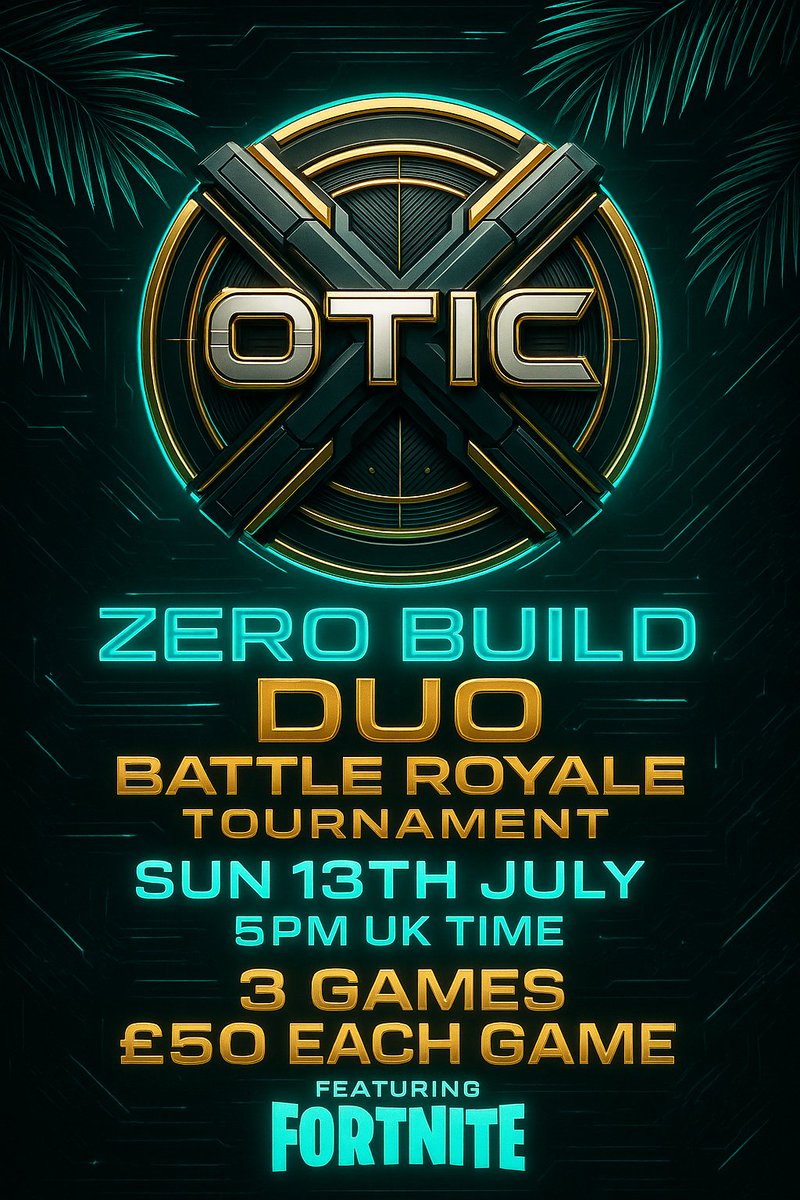 📢 ZERO BUILD DUO CUSTOMS ANNOUNCEMENT
Hosted by DX Xotic &amp; DX Sorcerer

🎮 Get ready for high-stakes action in our Zero Build DUO Battle Royale Customs!
🗓 Date: Sunday 13th July
⏰ Time: 5PM UK Time
💰 Prize Pool: £50 per game — £150 Total