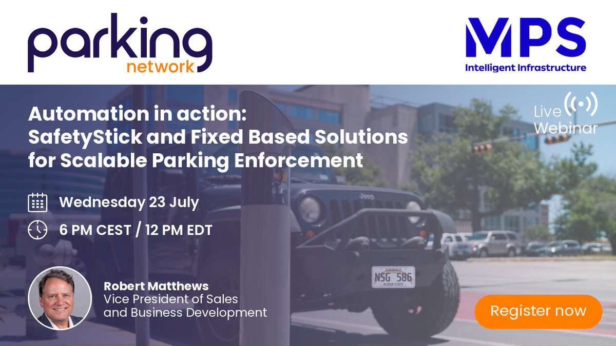 ParkingNetwork_'s tweet image. 🚦 Scalable. Cost-effective. Always on.

MPS&apos; AI-powered, solar-based SafetyStick® is helping U.S. cities enforce curbside rules 24/7 - with zero disruption.

🗓 July 23 | Webinar with Robert Matthews
🔗 parking.net/parking-webina…

#SmartEnforcement #ParkingWebinar