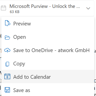 Do you know? 
you can now easily add ics files to your calendar in #outlook 
this is a great new functionality for all who missed the experience from classic Outlook.