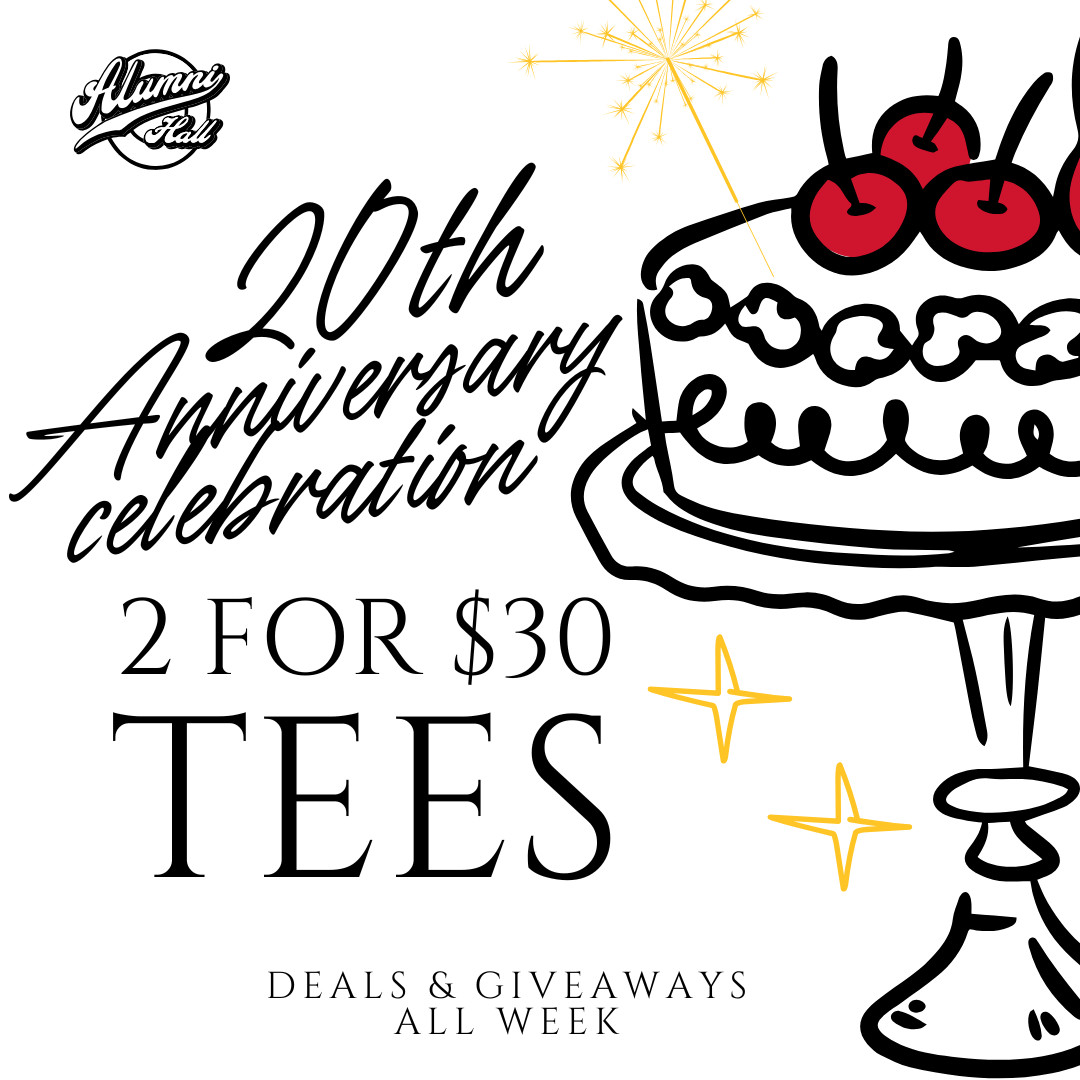 AlumniHallUNL's tweet image. We&apos;re kicking off our Anniversary Celebration week with 2 for $30 Tees TODAY ONLY! 🎉
alumnihall.com