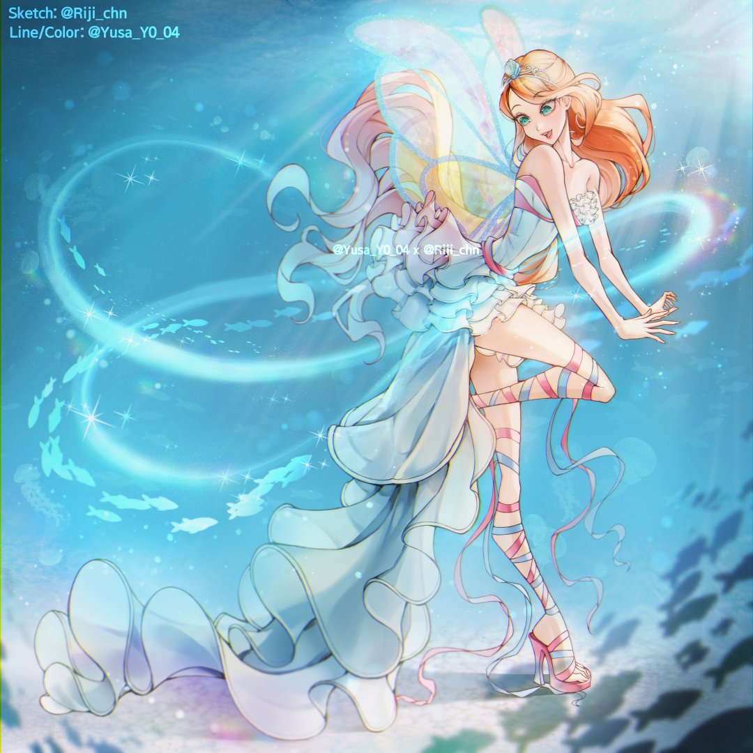 #Winxclub #Winx 
Art collab - Bloom Harmonix💙
🩵Sketch by @/eliza_dark 
🩵Line, color by me