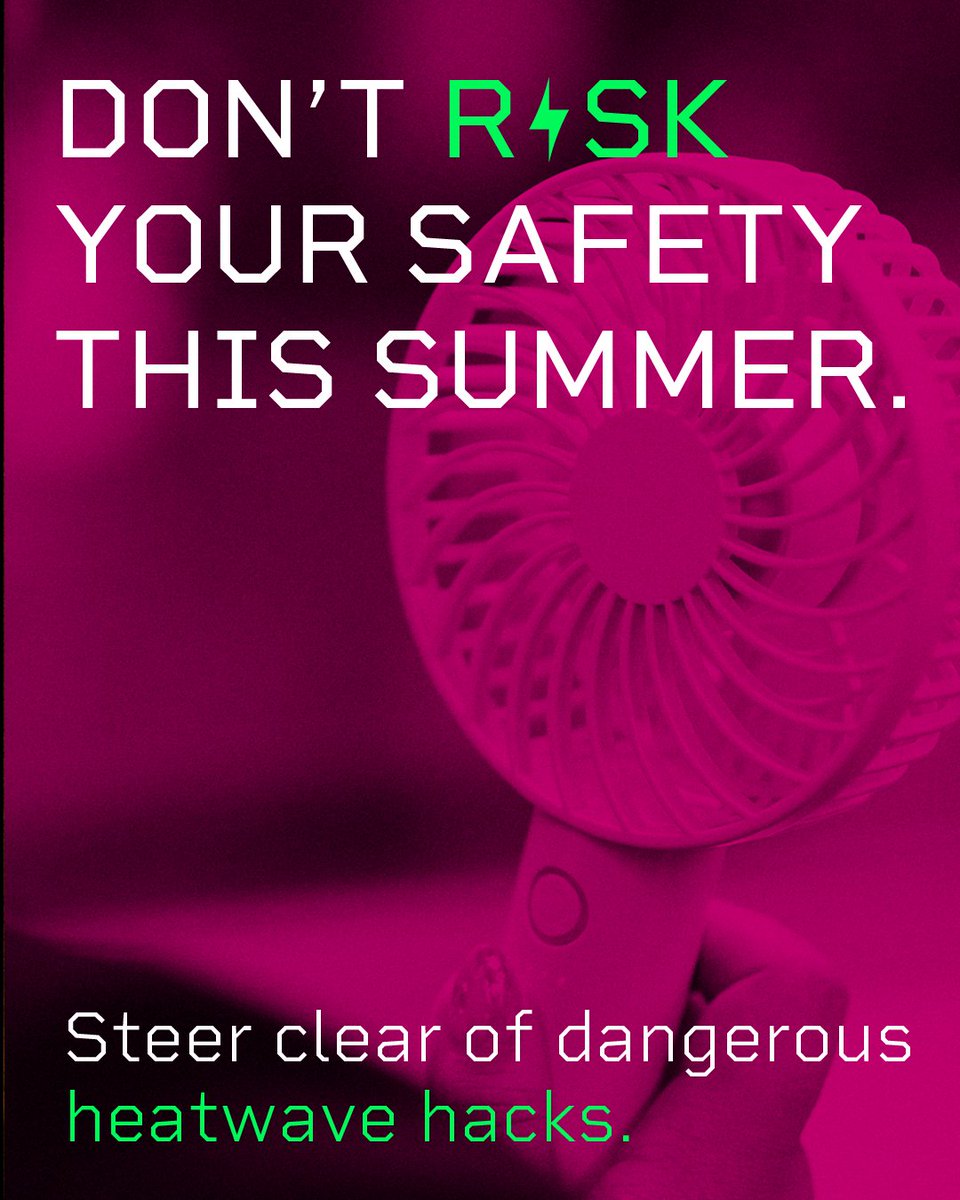 ⚠️☀️ Hot tip? More like a hazard.
With the UK heatwave on the way, you might see #HeatwaveHacks like putting a frozen towel over your fan: youtube.com/shorts/yTuxTLs…

✅ Stay cool safely - check our top fan safety tips: ow.ly/SgLn50SpNet

#FanSafety #HeatwaveUK #StaySafe