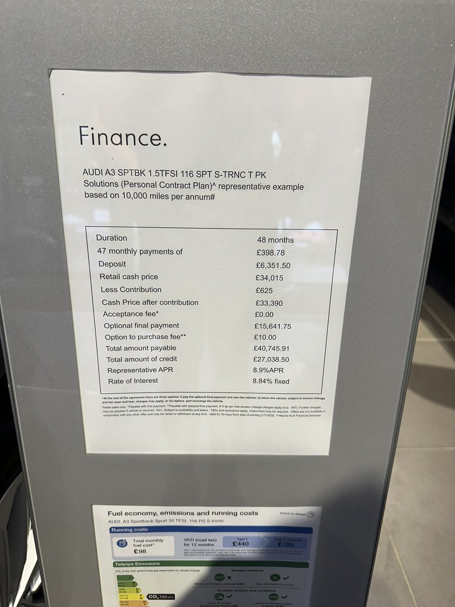 So. Fella, on here, posts a pic of an audi with a Motability sticker on and next to it an Audi purchase finance agreement. 10k likes. Most fewmin. Motability is a lease, not a purchase. You never own the car. If you can be arsed with the facts of a family with a Motability car,