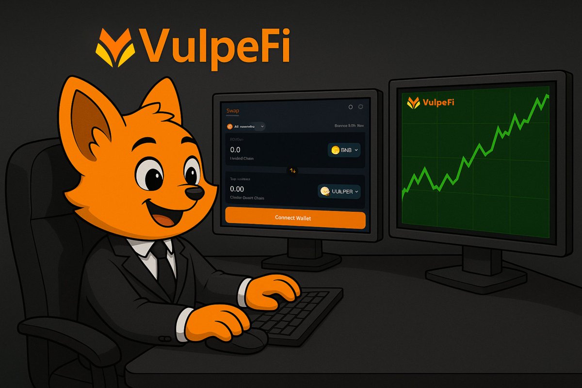 DBlack_pt's tweet image. Hey @BNBCHAIN, the @vulpefi is also! By the way, VulpeFi will now be 100% BNB, is here to shake up the DeFi world with its AI-powered DEX aggregator! Think smooth swaps, Web3 integration, and rewards that keep investors hyped. They’ve got strong partnerships, listings on top…