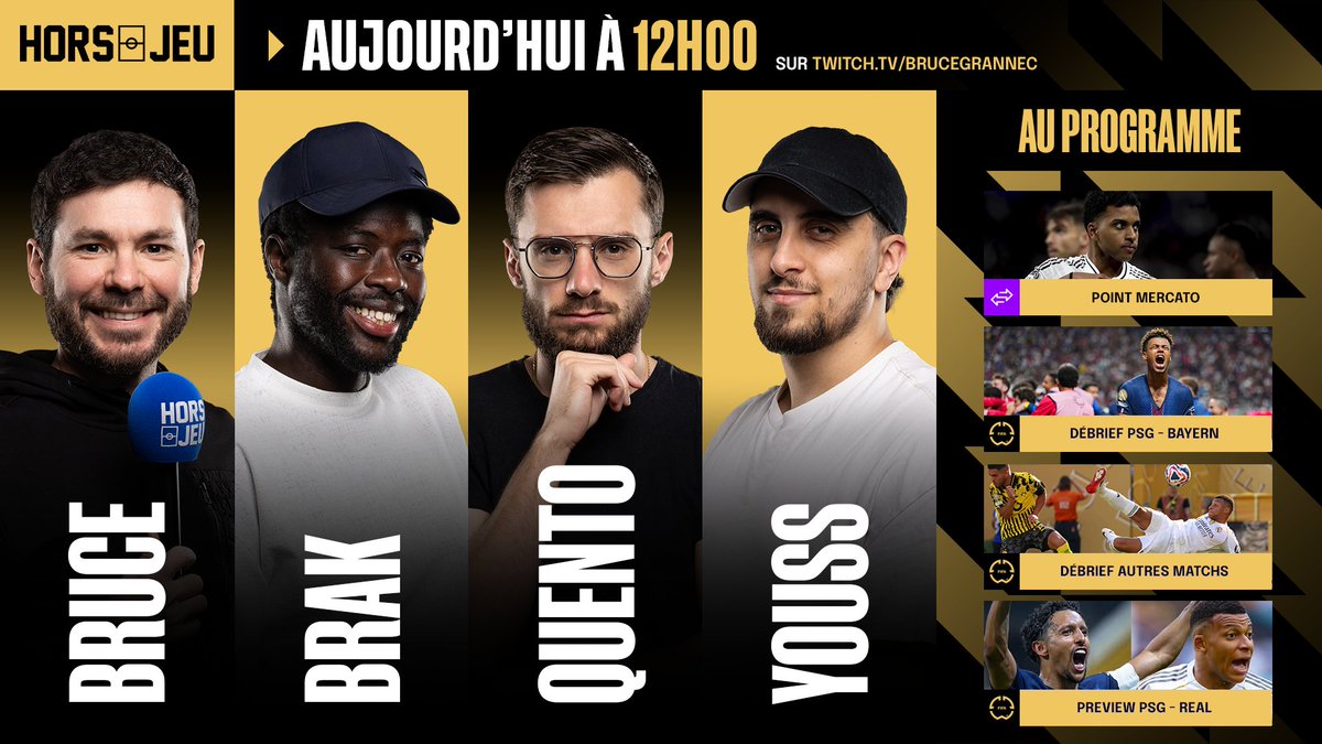 Bruce Grannec (@brucegrannec) on Twitter photo On est en Live avec la Team <a href="/HorsJeuTwitch/">Hors Jeu ⚽</a> pour parler de l'actu foot et de la cdm des clubs ! 😉
▶️ twitch.tv/brucegrannec On est en Live avec la Team <a href="/HorsJeuTwitch/">Hors Jeu ⚽</a> pour parler de l'actu foot et de la cdm des clubs ! 😉
▶️ twitch.tv/brucegrannec