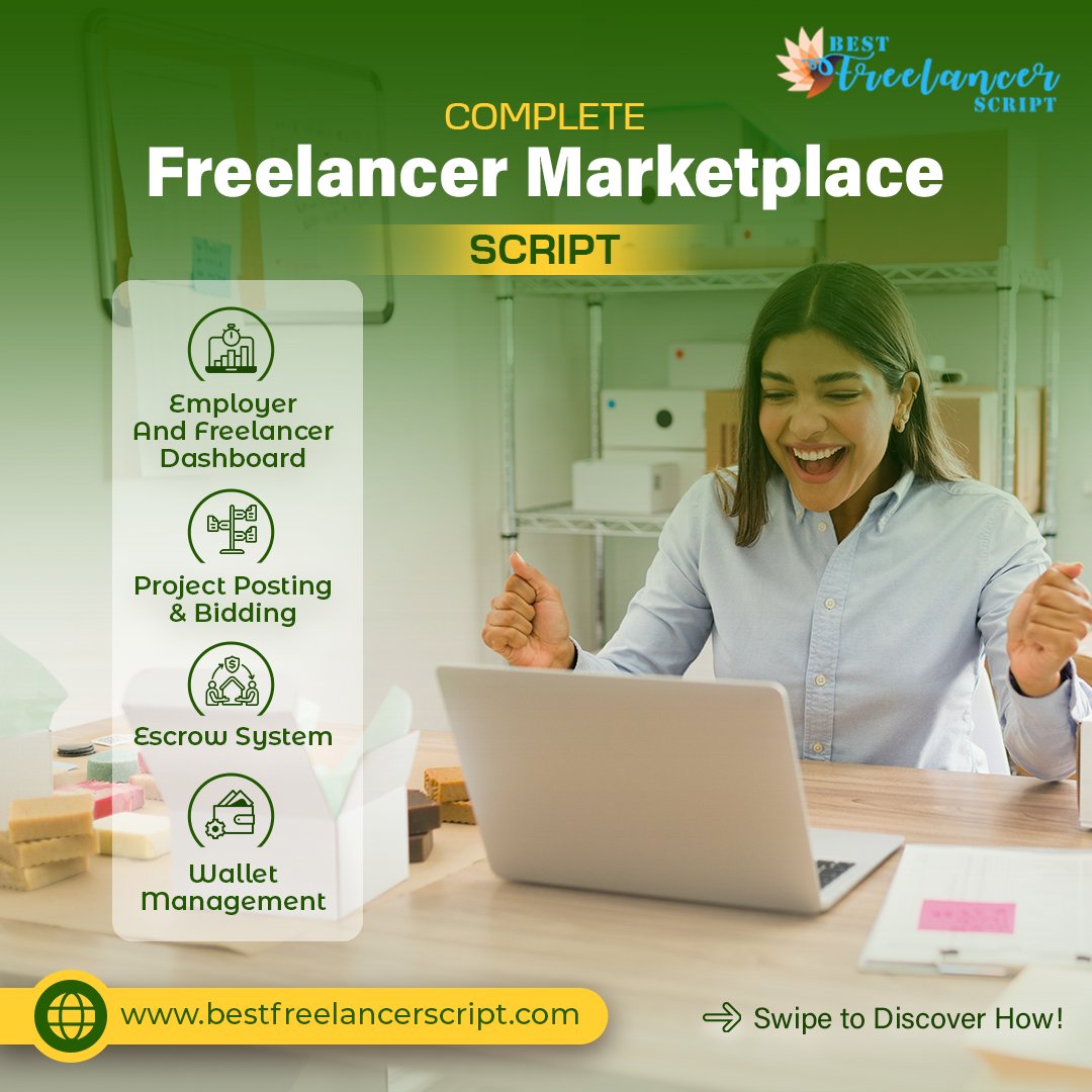 freelancerscrip's tweet image. ๐ Turn Your Startup Idea into Reality โ Build a Freelance Marketplace in No Time!
Are you ready to launch your own platform like Fiverr, Upwork, or Freelancer?
With #BestFreelancerScript, you get a ready-made solution with: