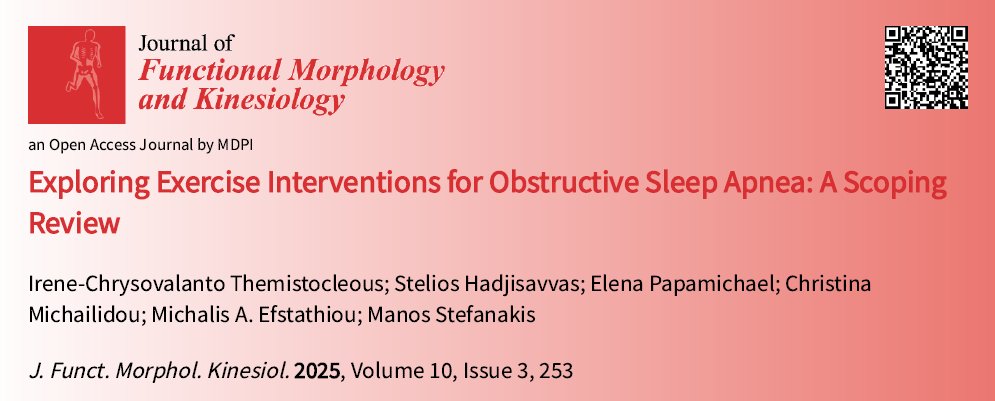😴🆕Call for reading: Themistocleous et al. evaluate the impact of exercise on individuals with OSA, providing an update on the exercise management of OSA.

🔗Read more at: brnw.ch/21wTWNT

#SleepApnea #OSA #Exercise #Training #OpenAccess #MDPI