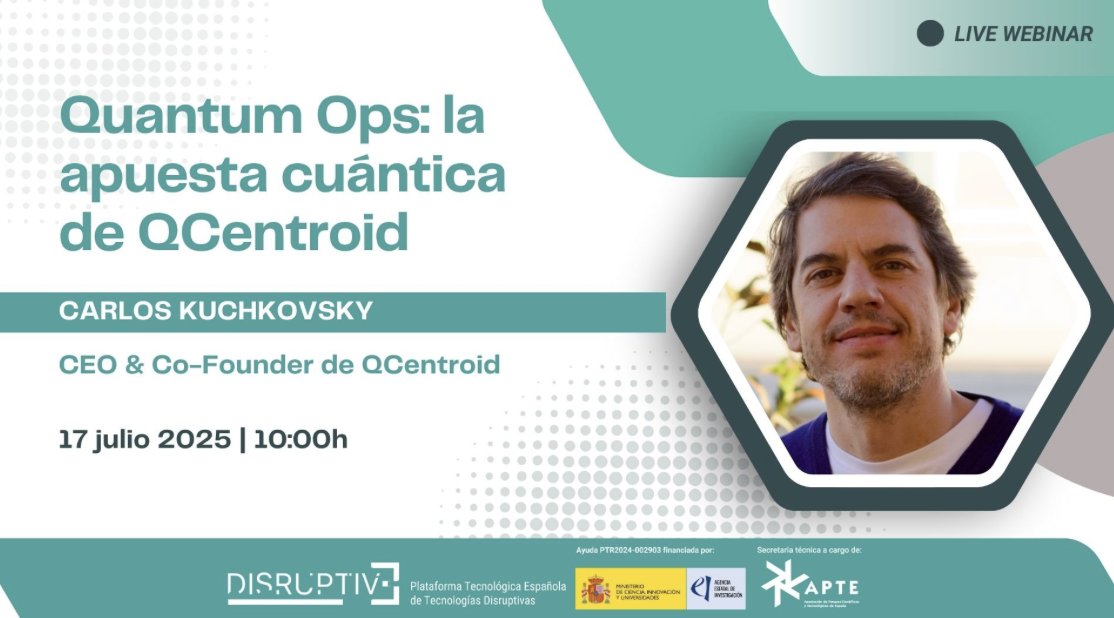 LeganesPct's tweet image. 🚀PTE Disruptive organiza un webinar sobre Quantum Ops, una plataforma que democratiza la computación cuántica con su entorno colaborativo Quantum Discovery Builder Studio
🧠Participa Carlos Kuchkovsky, CEO de QCentroid
🔗bit.ly/40Aox3M