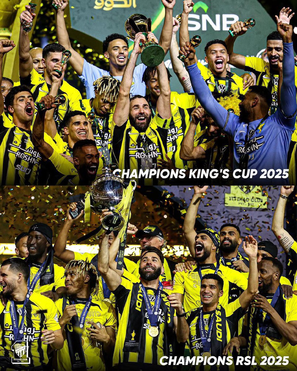 جبنا رباعية، ثلاثية أكثر من مرة، ثنائية خارجية.. سوّينا كل شيء، لكن يوم بعد يوم تكبر هالثنائية بعيني، وأنا أشوف فرق الدعم، والصرف المهول للمدلل والنصر، وأنا أشوف الاتحاد الأقل صرف والداعم واحد، وبالنهاية يعبث بملياراتهم -ما بالك إذا تساوى الدعم-

بإذن الله يتكرر هالمنظر كثير 💛🖤