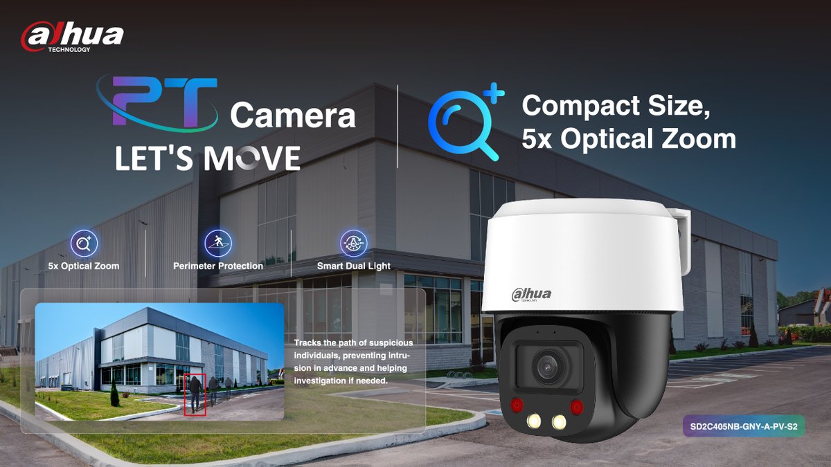 DahuaHQ's tweet photo. Let's MOVE | Optical Zoom
The following PT cameras can achieve 4x, 5x, or 10x ๐ optical zoom, allowing you to see farther while maintaining image clarity and detail.
Zoom Clear, Reach Far!
#Dahua #PTcamera https://t.co/eeGMjaUNDO