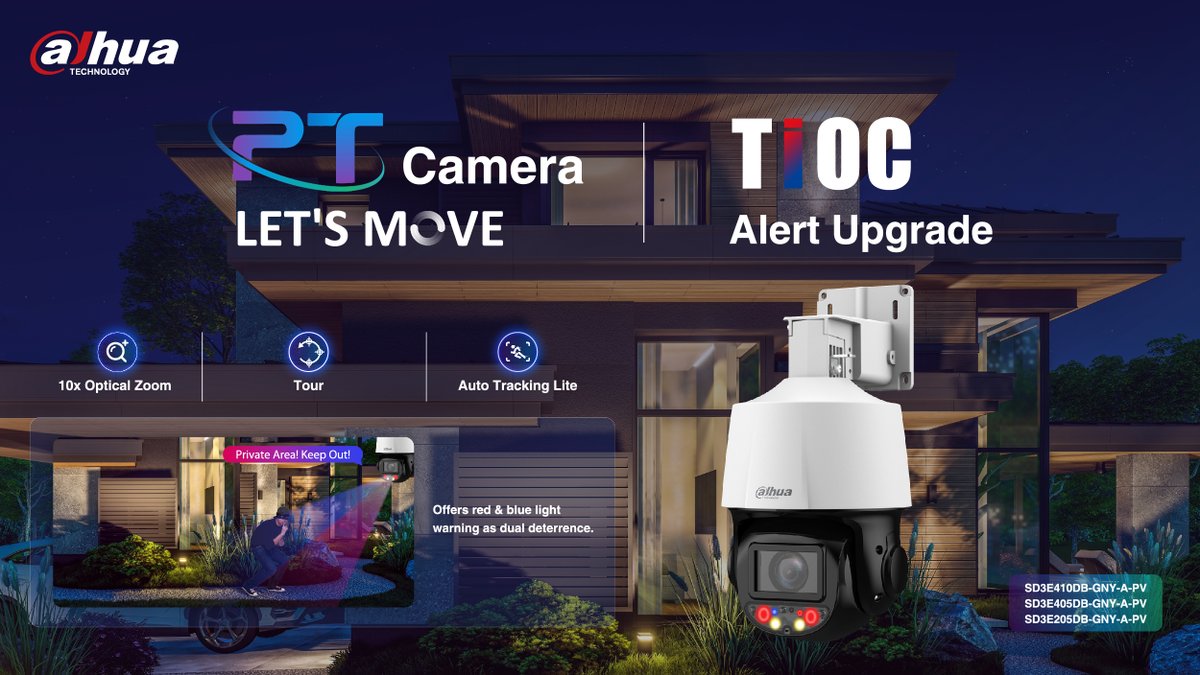 DahuaHQ's tweet photo. Let's MOVE | Optical Zoom
The following PT cameras can achieve 4x, 5x, or 10x ๐ optical zoom, allowing you to see farther while maintaining image clarity and detail.
Zoom Clear, Reach Far!
#Dahua #PTcamera https://t.co/eeGMjaUNDO