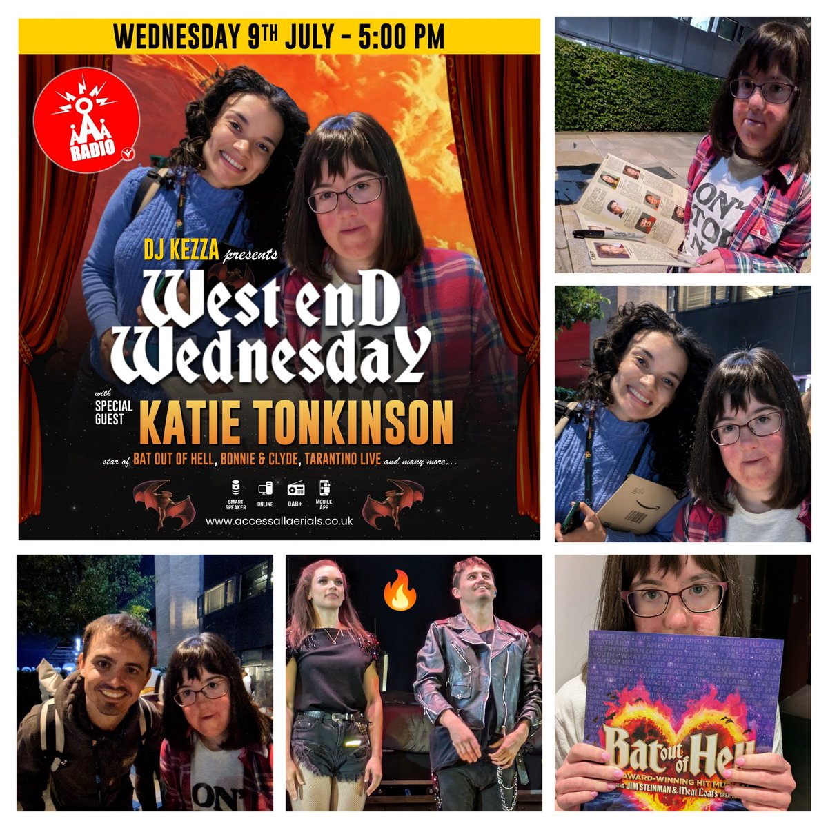 djkezza_dj's tweet photo. This week! Rocking my "West End Wednesday" Show up a bit with special guest Katie Tonkinson from @BatTheMusical 🦇🤘🏼 #BatOutOfHell #Musicals #WestEnd #London #Broadway #AccessAllAerials #InclusionMatters #BatOutOfHellMusical https://t.co/l8fQhLGe1c