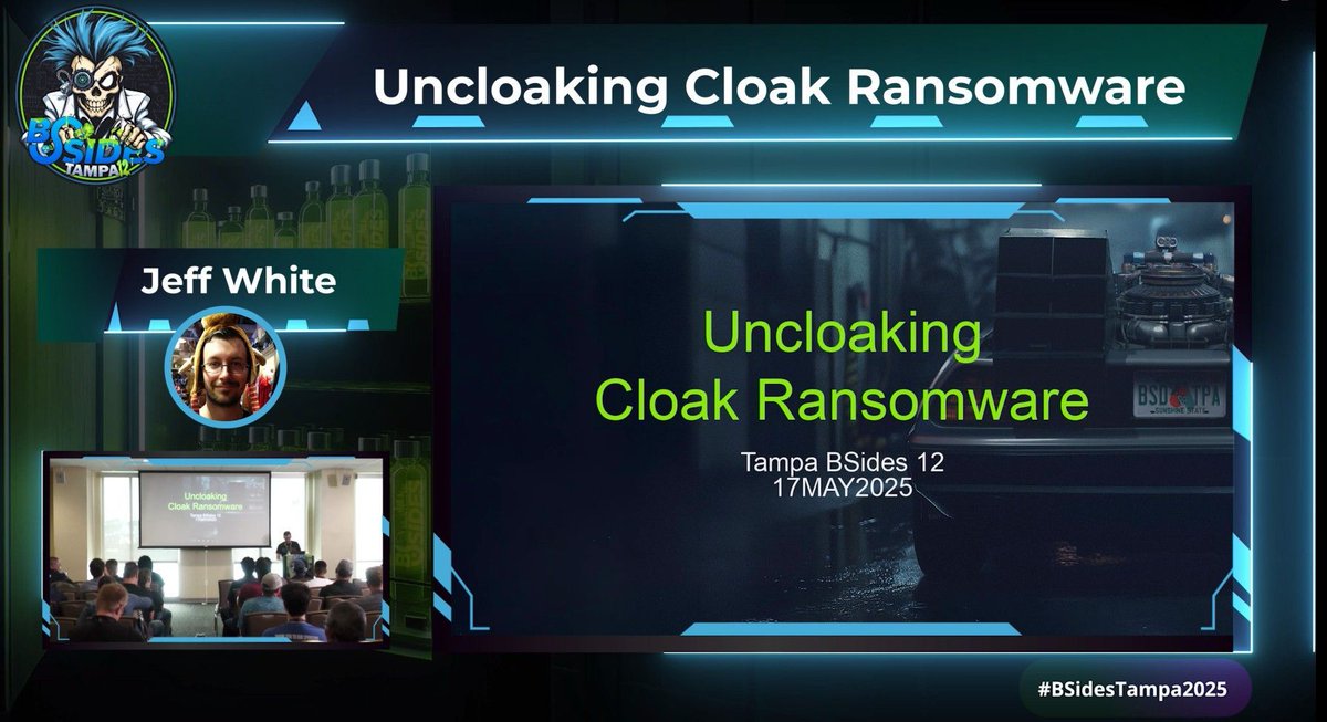 🎬 Session Recording Posted! Uncloaking Cloak Ransomware by Jeff White 🎬 

youtu.be/V8S97QDo-2g