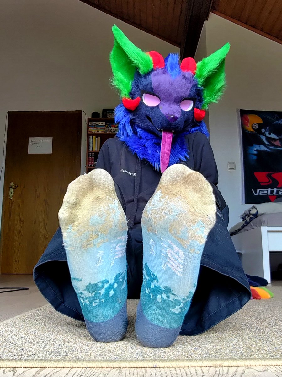 pawsfromdisco's tweet photo. Another day at work, another pair of sweaty socks :P
Come on, dig in :3
(Also whoa, disco Fursuit!) https://t.co/xJz8lFxOmJ