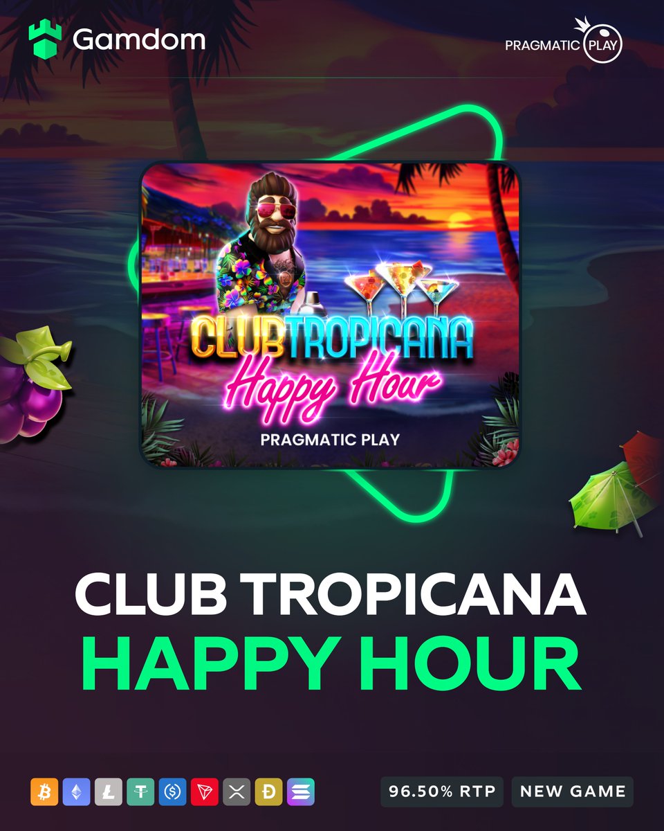 🍹 New Game: Club Tropicana Happy Hour by Pragmatic Play! 🍹

Tropical cocktails, chill beach vibes, and prizes up to 5,000x your bet! 🌴

-💚 + 🔄 + Tag a friend + Drop your userID for FREE spins!