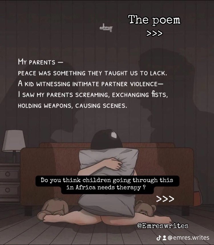 iAmEmres's tweet photo. Emreswrites 
A six years old kid who witnessed intimate partner violence (IPV). 

Short prose 📖 scene in image ⬇️
#WritersOfX, #NaijaWriters, #Microfiction #Fiction #WritersOfX #NaijaWriters https://t.co/sGtvXABfWF