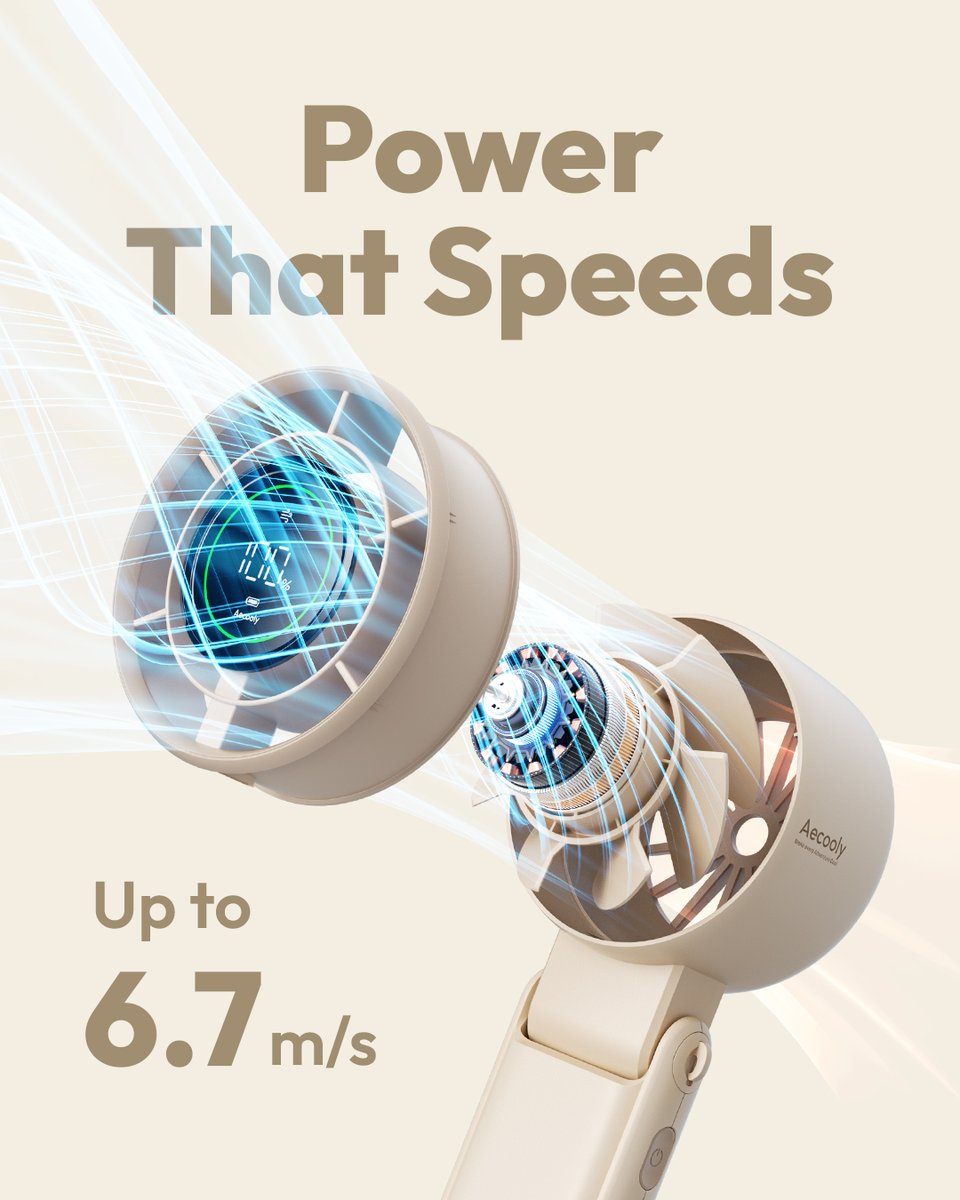 That summer sweat? GONE. 👋

Halo 02's Dual-Ring Turbo Wind blasts away the heat with a 6.7m/s force, cooling you in just 3 seconds.

This is the fan you've been waiting for – powerful, portable, and perfectly designed for your summer.  🌬️

#portablefan  #AecoolyHalo02 #minifan