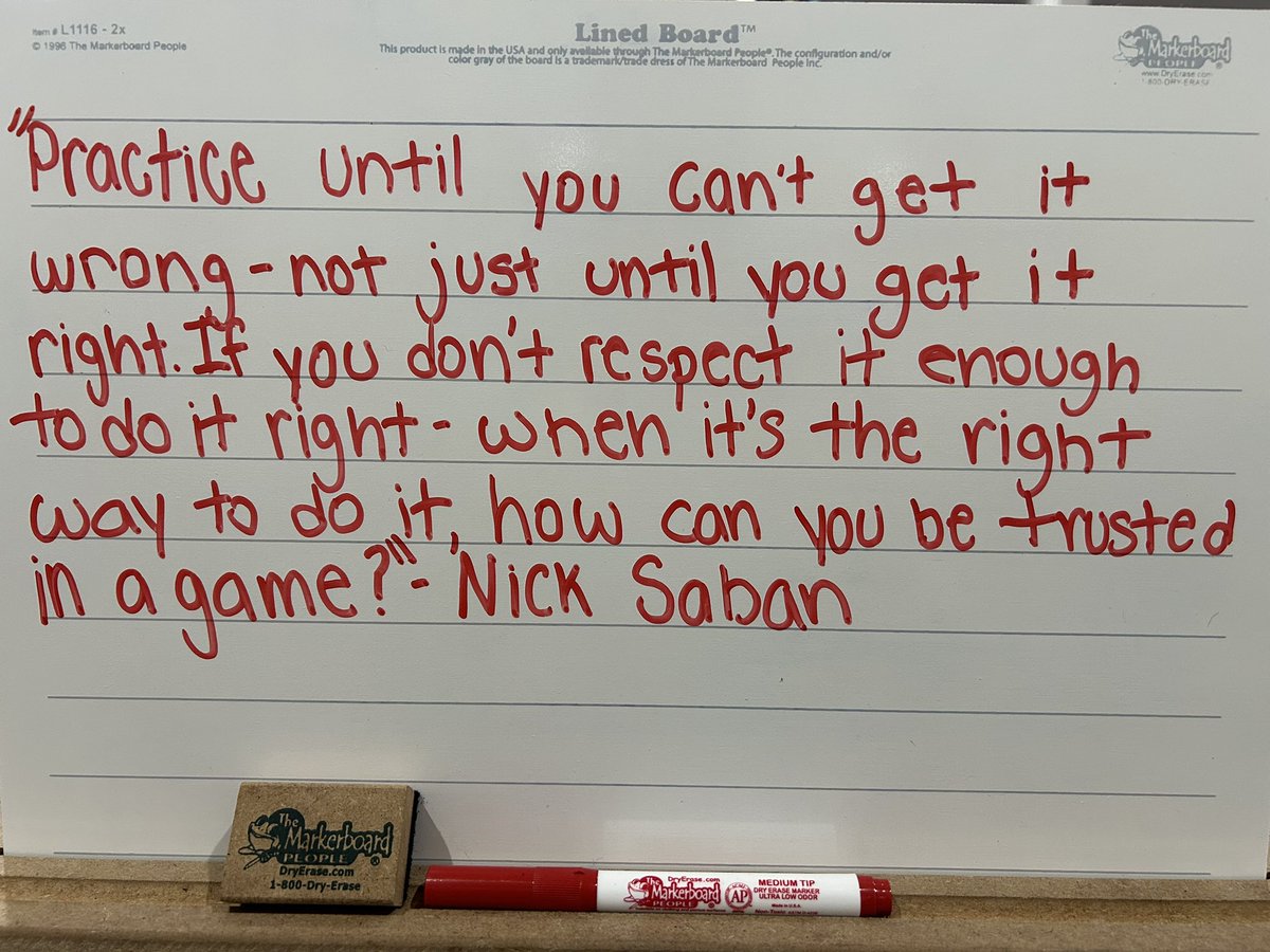 Getting it right once isn’t enough. Champions train until they can’t get it wrong.
If you won’t respect the process in practice, how can you be trusted in pressure?
Standards over shortcuts. 
That’s how you win.