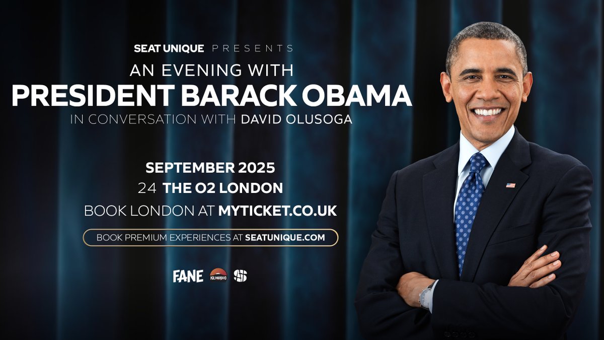 Gigantic Tickets (@gigantic) on Twitter photo Seat Unique presents An Evening with President Barack Obama (<a href="/BarackObama/">Barack Obama</a>).
🌍Join the 44th President of the United States for a powerful live conversation.
🎟️ On sale 10:00 Thursday 10th July: gigantic.com/an-evening-wit… Seat Unique presents An Evening with President Barack Obama (<a href="/BarackObama/">Barack Obama</a>).
🌍Join the 44th President of the United States for a powerful live conversation.
🎟️ On sale 10:00 Thursday 10th July: gigantic.com/an-evening-wit…