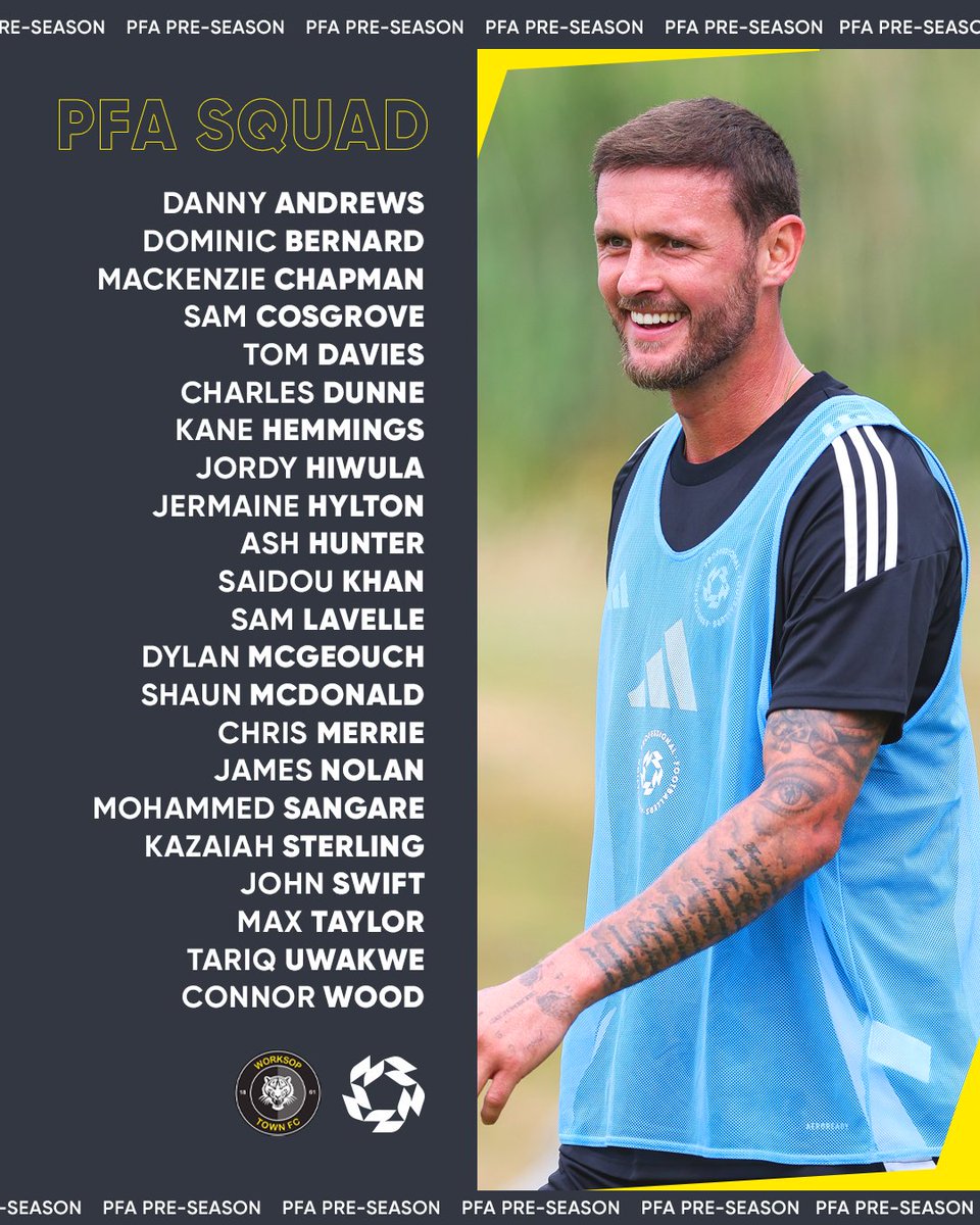 PFA (@pfa) on Twitter photo A PFA pre-season squad of 22 free agents will make the trip to <a href="/worksoptownfc/">Workso(P) Town FC</a> tomorrow evening.
📺 Live on X, Youtube and TikTok.
⏰ 7:30. A PFA pre-season squad of 22 free agents will make the trip to <a href="/worksoptownfc/">Workso(P) Town FC</a> tomorrow evening.
📺 Live on X, Youtube and TikTok.
⏰ 7:30.