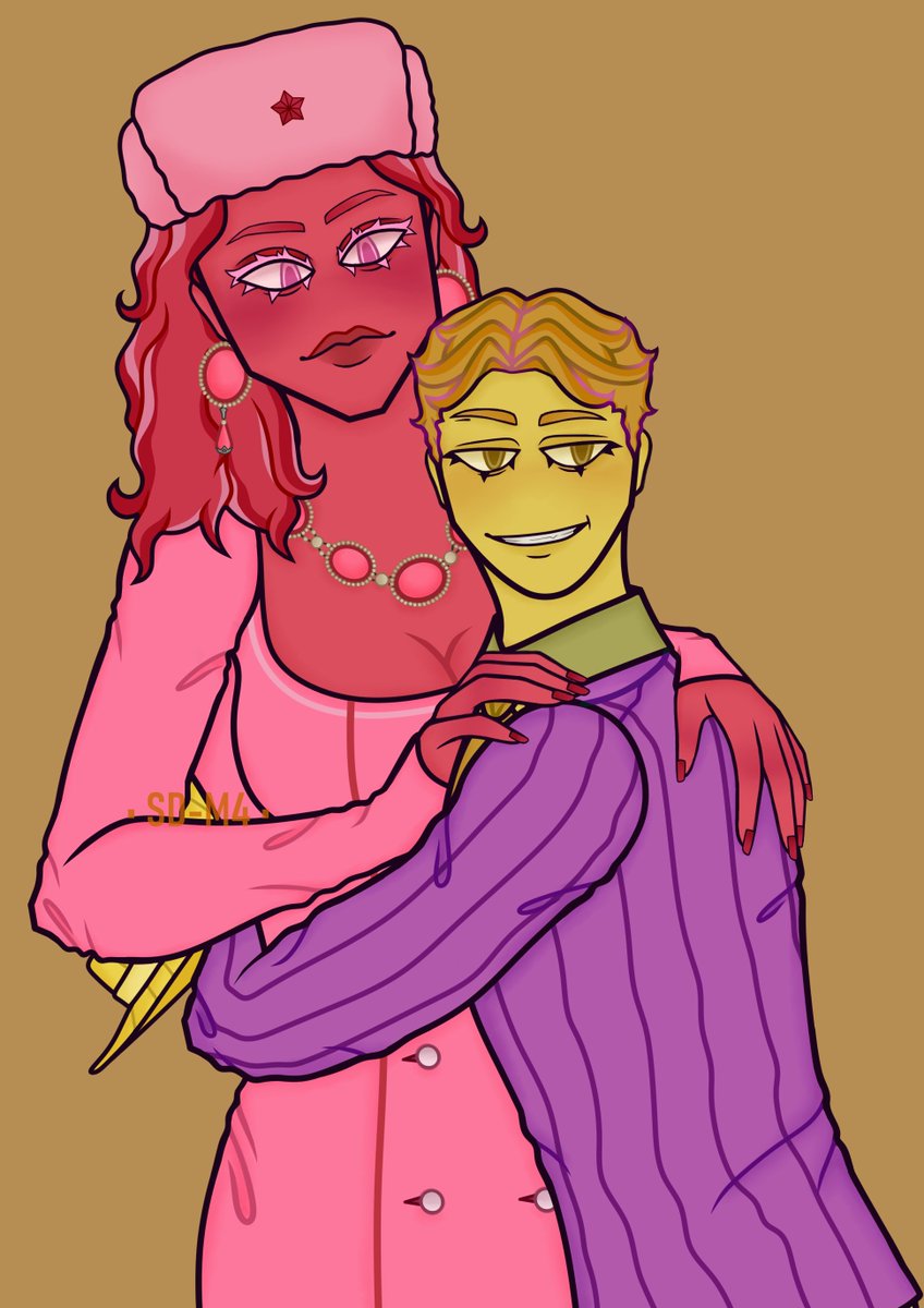 3n0utik_sadust's tweet image. Its been 2 years since Ive known about the existence of this fandom and Ive been wanting to draw a couple of ideas... And here is one of them😇 Enjoy, its bimbo communism and pink capitalism😋😋😋
#centricide #ancap #commie #JREG #art