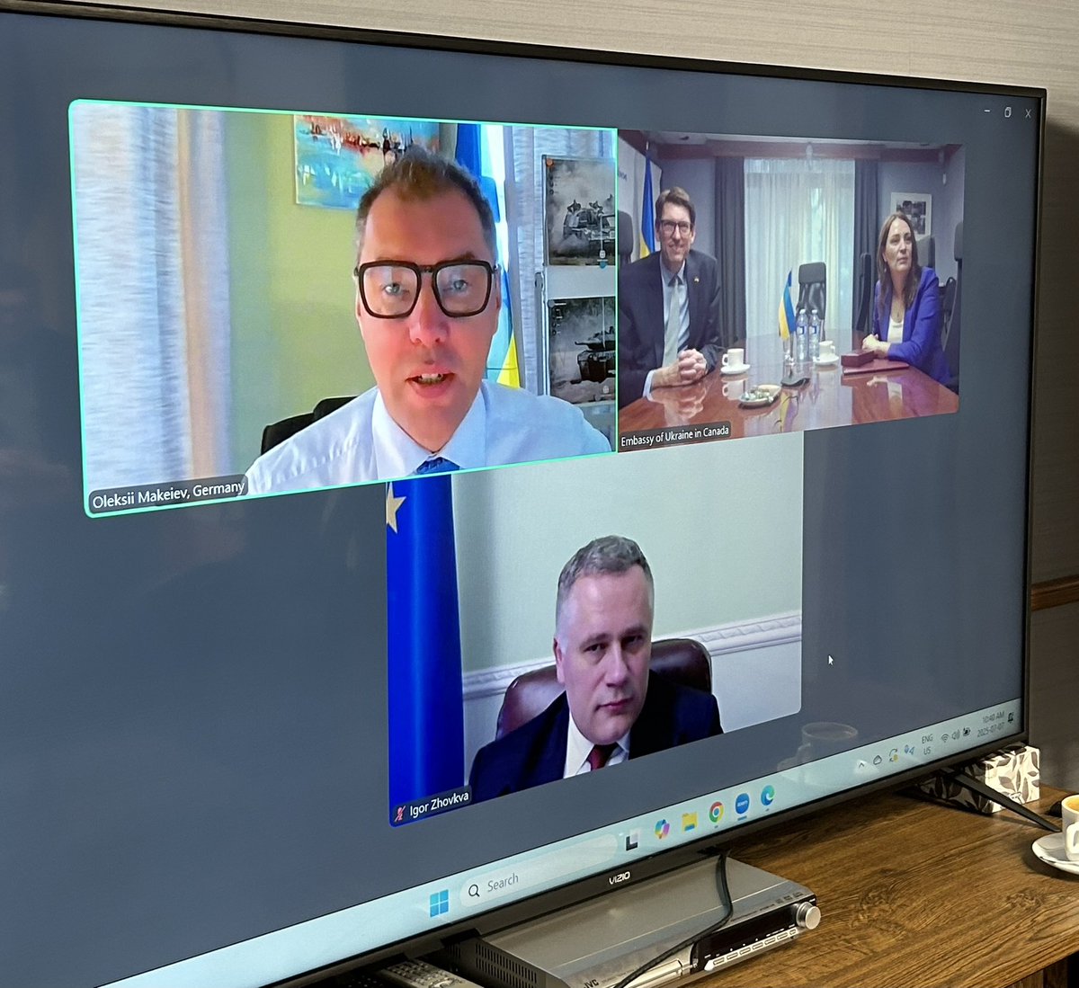 Matthias Lüttenberg & Tjorven Bellmann (@gerambcanada) on Twitter photo Deeply honoured & humbled to receive the 🇺🇦 President’s Order of Merit 3rd class from my great colleague <a href="/kovaliv_y/">Yulia Kovaliv</a> in virtual presence of my friends, 🇺🇦’s Ambassador to 🇩🇪 @makeiev and the Deputy Head of 🇺🇦 President’s Office in Kyiv @Ihorzhovkva
Dyakuyu! #standwithukraine Deeply honoured & humbled to receive the 🇺🇦 President’s Order of Merit 3rd class from my great colleague <a href="/kovaliv_y/">Yulia Kovaliv</a> in virtual presence of my friends, 🇺🇦’s Ambassador to 🇩🇪 @makeiev and the Deputy Head of 🇺🇦 President’s Office in Kyiv @Ihorzhovkva
Dyakuyu! #standwithukraine
