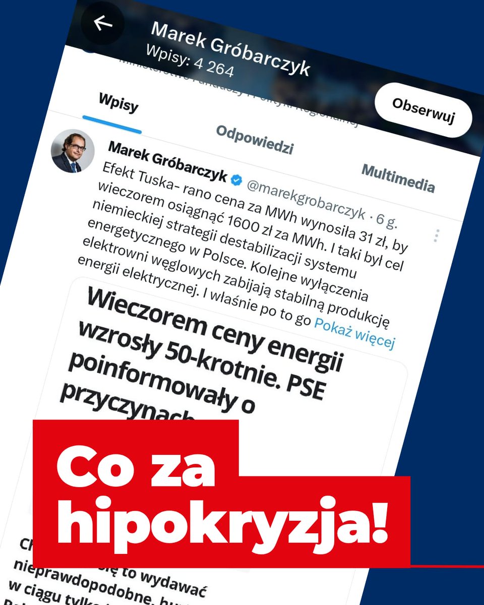 Paulina Hennig-Kloska (@hennigkloska) on Twitter photo Walczymy z kłamstwami PiS!
<a href="/marekgrobarczyk/">Marek Gróbarczyk</a> alarmuje, że Niemcy destabilizują polski rynek energetyczny, wprowadzając dynamiczne ceny energii.
To dopiero hipokryzja! Ustawa o cenach dynamicznych to przecież dziecko rządu PiS. Została przyjęta przez Parlament w lipcu 2023, Walczymy z kłamstwami PiS!
<a href="/marekgrobarczyk/">Marek Gróbarczyk</a> alarmuje, że Niemcy destabilizują polski rynek energetyczny, wprowadzając dynamiczne ceny energii.
To dopiero hipokryzja! Ustawa o cenach dynamicznych to przecież dziecko rządu PiS. Została przyjęta przez Parlament w lipcu 2023,