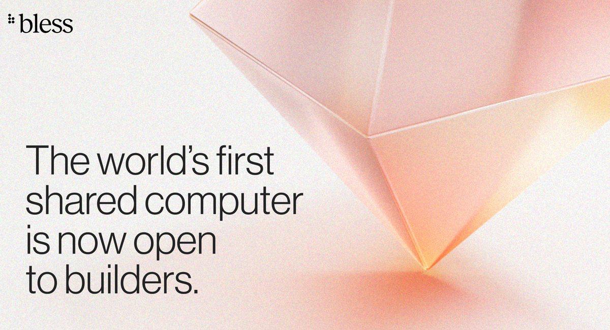 ravikmr36097's tweet photo. "Exciting news! @theblessnetwork
 launches the world's first shared computer, open to builders!  it turns idle devices into revenue-generating nodes with $BLESS tokens, challenging AWS, GCP. Join the DePIN revolution, cut costs by 80%+, and power Web3!  #BlessNetwork #DePIN" https://t.co/5hmbVBfZSo