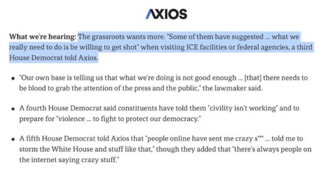 🚨 JUST IN: House Democrats are now saying that their base is urging them to abandon law and order, embrace political violence, claiming that bloodshed is needed to stop President Trump.