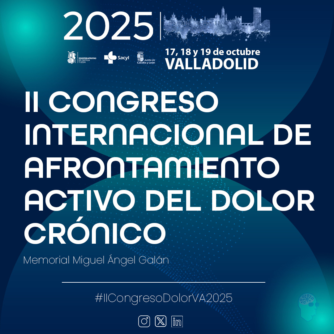 📣 II Congreso Internacional de Afrontamiento Activo del Dolor Crónico

📆 17–19 OCT 2025
📍 Valladolid | Centro Cultural Miguel Delibes
Organiza: <a href="/CPFCYL/">CPFCYL</a> 

Toda la info aquí 👉icscyl.com/ii-congreso-in…