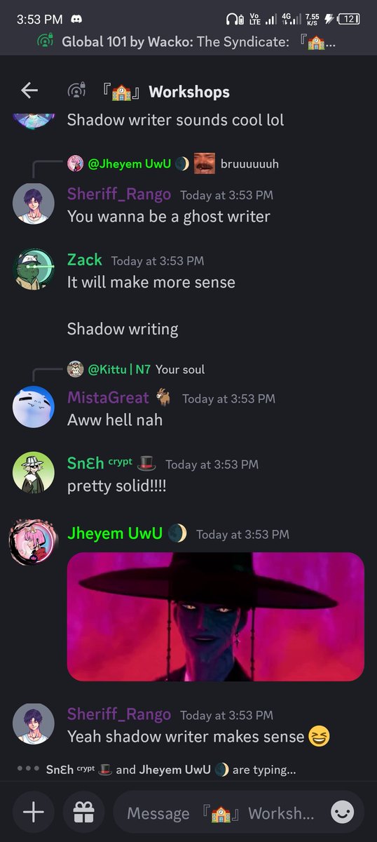 Zack💫 (@zackcrypt_) on Twitter photo This is what it's like when you become a part of an educative/ fun community in the space.
Now we have a new term for Ghost writing which is "Shadow Writing" .
Want a community where you access free edu in the space and have fun at the same time?
Join us <a href="/Syndicate_xyz/">The Syndicate</a> This is what it's like when you become a part of an educative/ fun community in the space.
Now we have a new term for Ghost writing which is "Shadow Writing" .
Want a community where you access free edu in the space and have fun at the same time?
Join us <a href="/Syndicate_xyz/">The Syndicate</a>