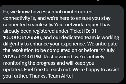 MatlaniRahuul's tweet photo. @Airtel_Presence are you saying for 15 days there will be no network? https://t.co/h0rt8JAoBP