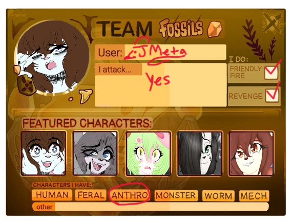 Ill probably join in later in the month after I recover more from my surgery. 

Anyhoo, Art Fight hehehe (Geez i have neglected my other OCs so much oops)
artfight.net/~JMeta