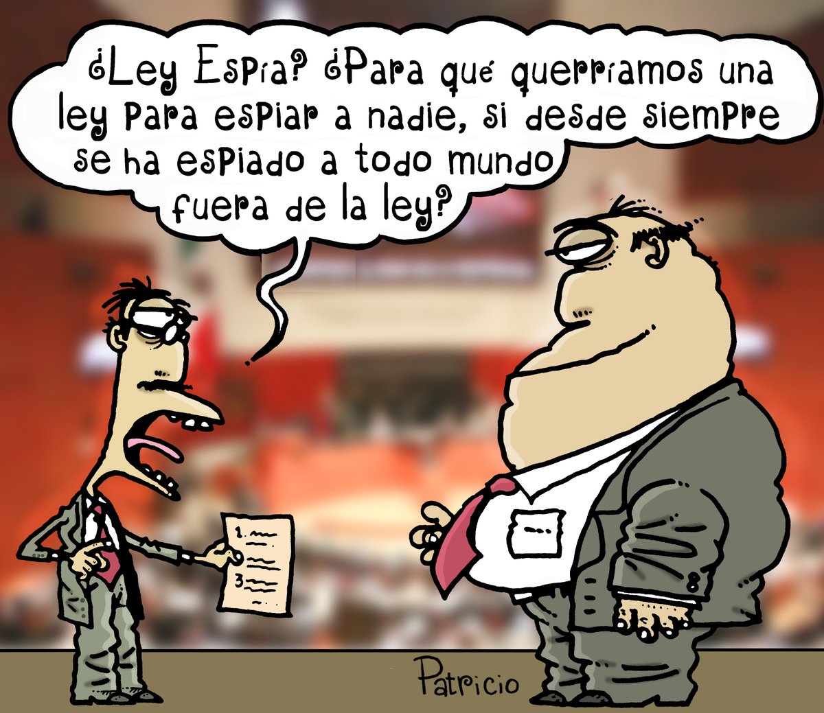En el #cartón de <a href="/Patriciomonero/">Patricio</a> | ¿Ley Espía?

oem.com.mx/elsoldemexico/…