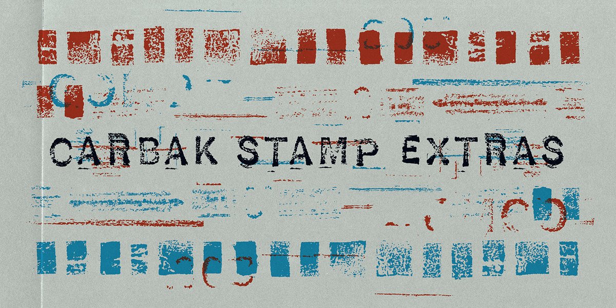 rianhughes's tweet image. New font! Carbak Sans is taken from a vintage rubber printing set, and features three versions of each letter that automatically cycle for that authentic uneven artisan look. Device Fonts: devicefonts.co.uk/catalogue/carb… Currently a &apos;Hot New Font&apos; at @MyFonts  tinyurl.com/2zvd4v68