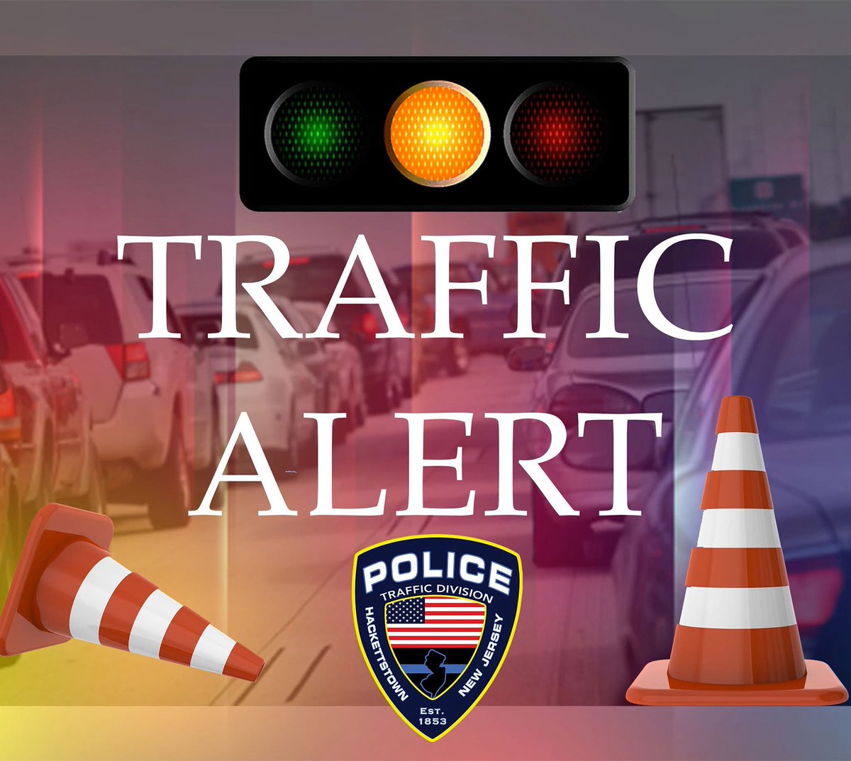 ⚠️TRAFFIC ALERT 7/7/25: Alternating traffic pattern on Rt 46 between Baldwin St and Canal Ln for JCP&amp;L utility work for approx. 1 hour. Proceed with caution.