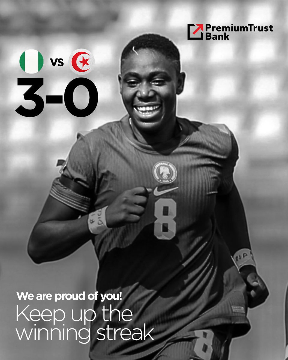 Well done super falcons! Let's keep the winning streak going.

#premiumtrustbank #togetherforgrowth #superfalcons