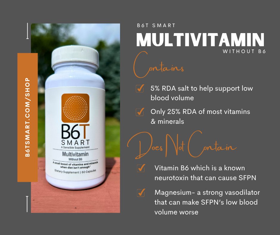 Our Multivitamin is low RDA, does NOT contain B6 or magnesium, and comes with a two-month supply in one bottle. Get 20% off that bottle with code: B6T20 
Shop now: bit.ly/48JQNCA #multivitaminwithoutB6