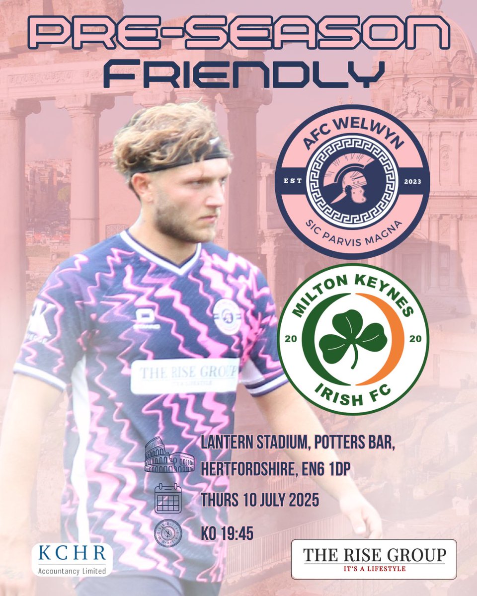 AFC Welwyn (@afc_welwyn) on Twitter photo ⚽️N E X T M A T C H⚽️
After a good test on Saturday, the lads are back in action and ready to build momentum for the new season! Join us under the lights at The Lantern Stadium for what promises to be an exciting evening of football.
🆚 <a href="/MKIrishFC/">(C) Milton Keynes Irish FC</a>
⏰️ Kick Off 7:45PM
🎟 ⚽️N E X T M A T C H⚽️
After a good test on Saturday, the lads are back in action and ready to build momentum for the new season! Join us under the lights at The Lantern Stadium for what promises to be an exciting evening of football.
🆚 <a href="/MKIrishFC/">(C) Milton Keynes Irish FC</a>
⏰️ Kick Off 7:45PM
🎟