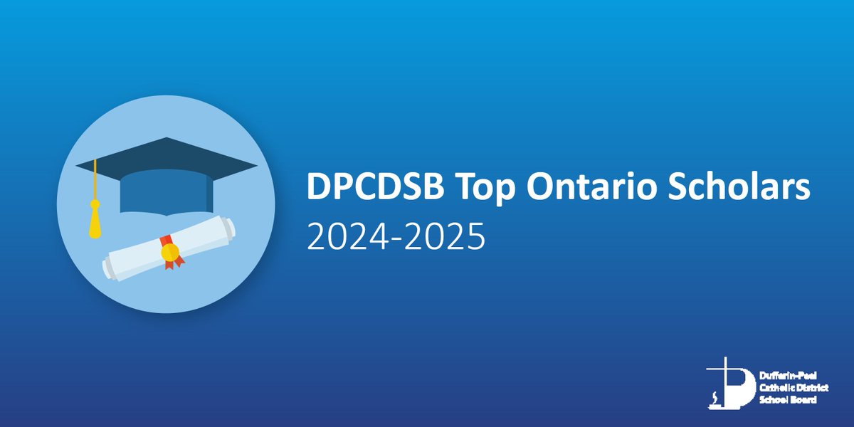 DPCDSB announces its Top Ontario Scholars for the 2024-2025 school year!

Congratulations to William Huynh, Mina Mikhail, Devam Patel, Joseph Iannotta, and all Ontario Scholars for their remarkable achievements.

View the list of all DPCDSB Top Scholars: dpcdsb.info/TopScholars202…