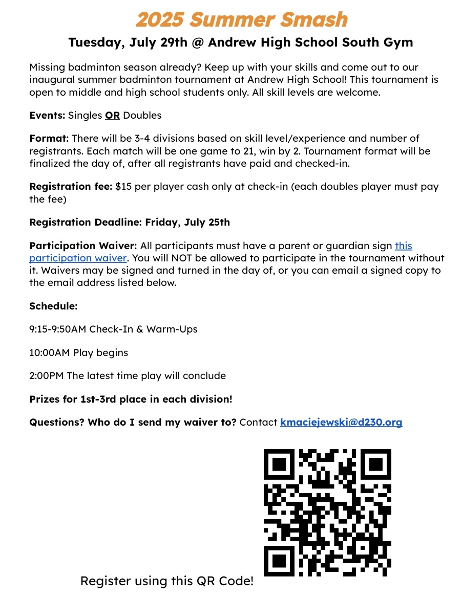 Don't miss out on our off season tournament open to all middle and high school students in the state. We've got lots of fun prizes to give away!

Registration link: forms.gle/n62q8JUxTgAoDg…