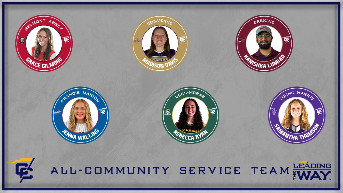 Congrats to the 2024-25 Conference Carolinas All-Community Service Team selections from <a href="/abbeyathletics/">Abbey Athletics #RaisetheRed</a>, <a href="/Valkyrie_Sports/">Converse Athletics</a>, <a href="/FleetAthletics/">@FleetAthletics</a>, <a href="/FMUSports/">FMU Sports</a>, <a href="/LMCBobcats/">Lees-McRae Athletics</a> and <a href="/YHCAthletics/">YHC Athletics</a>!

🔗: bit.ly/4lHuO62

#LeadingTheWay